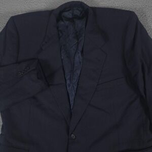 Tom James Sport Coat Mens 50R Navy Striped Executive Bespoke Blazer Jacket Wool